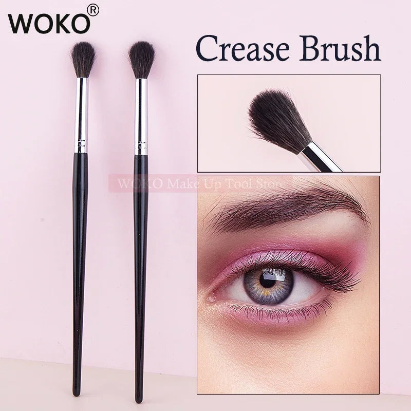 Professional Eyeshadow Crease Brush with Natural Goat Hair & Copper Handle