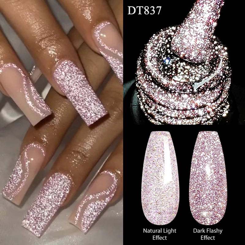 Reflective Glitter Gel Nail Polish - Semi-Permanent 7ml UV & LED Soak Off Varnish