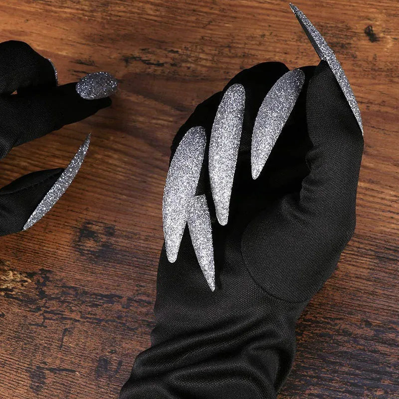 Long Ghost Claw Gloves Halloween Cosplay Demon Witch Accessories - Multiple Colors