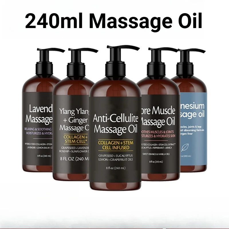 Skin Firming Body Massage Oil 240ml - Natural Aromatherapy & Soothing Skin Care
