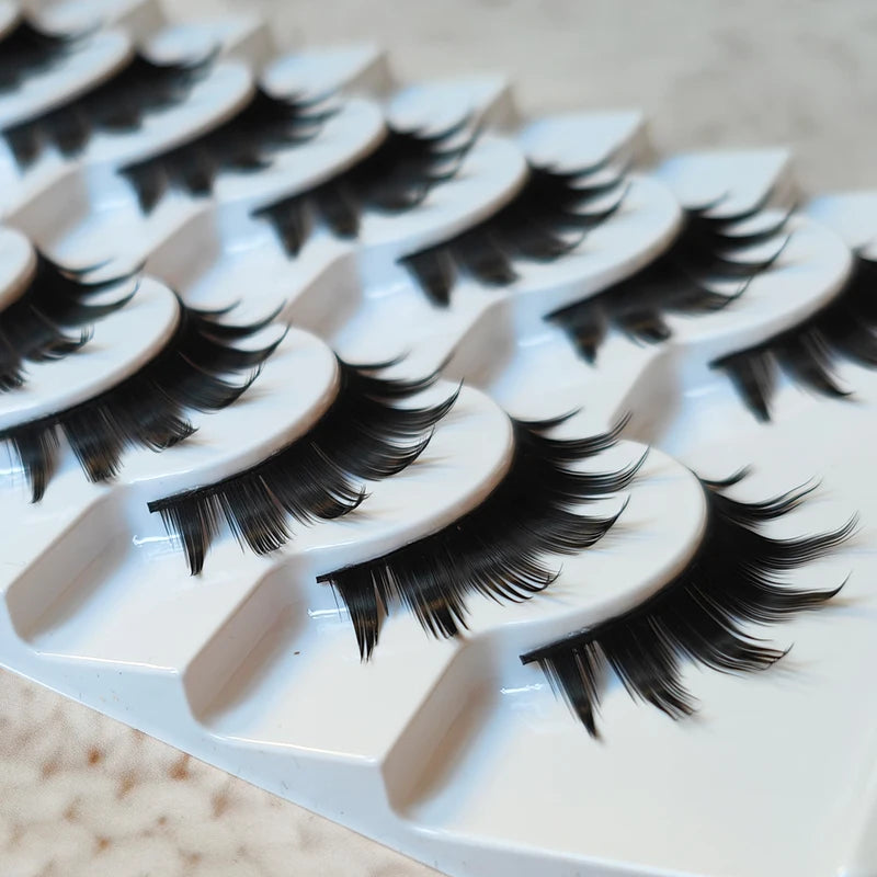 10 Pairs 3D Faux Mink False Eyelashes - Dramatic Long Eye Makeup Set