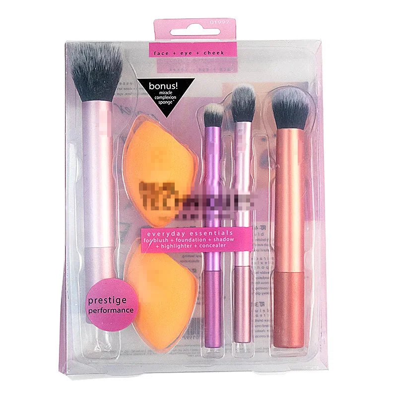 Full Set Makeup Brush Kit with Powder Blusher Eye Shadow & Egg Applicator