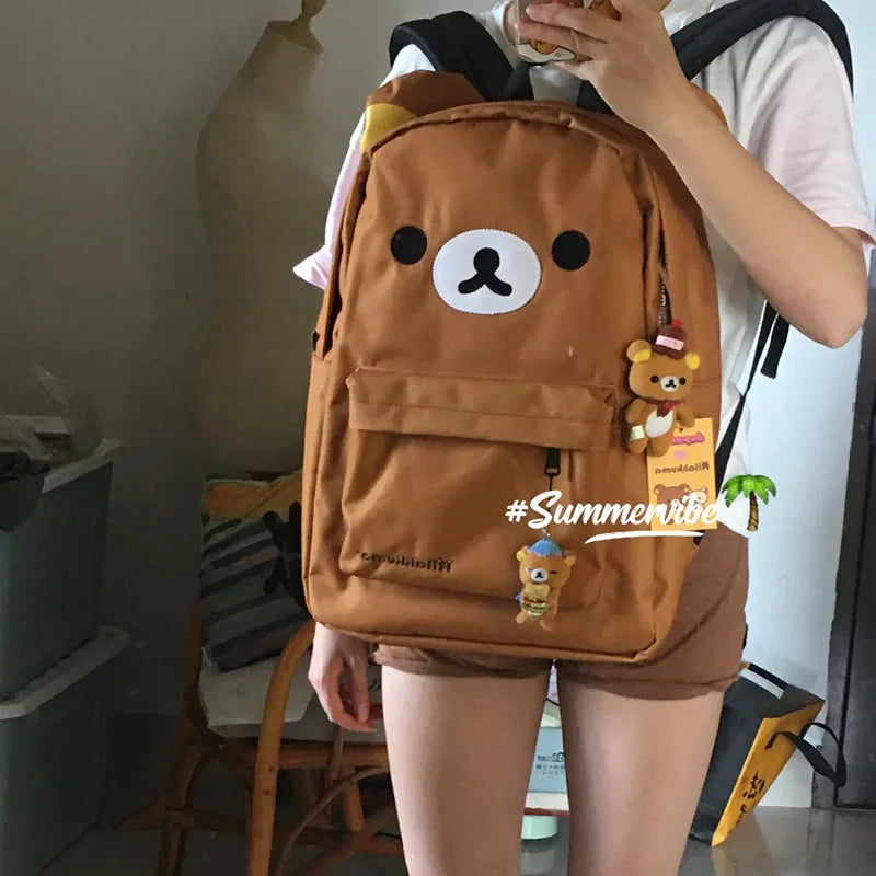 Kids & Adult Waterproof Nylon School Backpack - Large Capacity Cartoon Embroidery