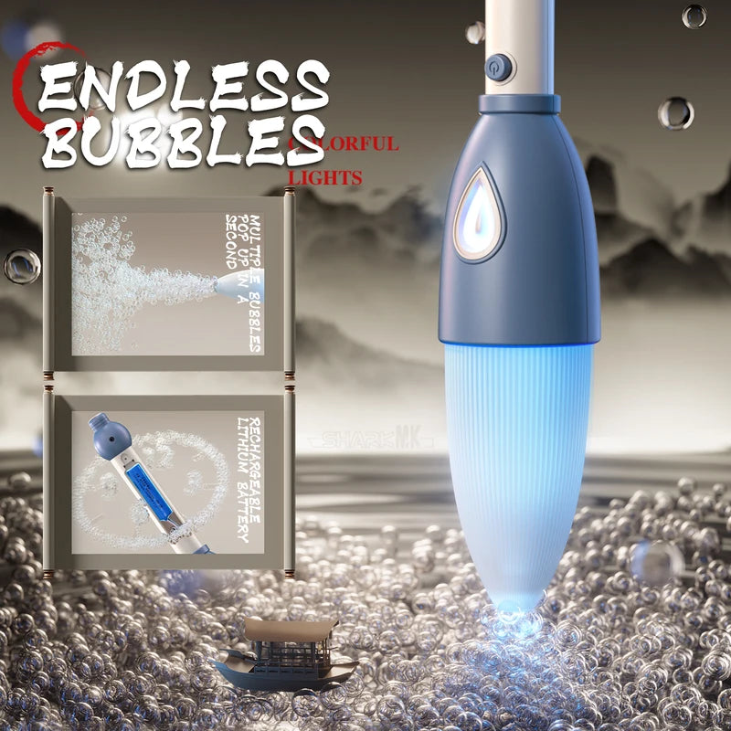 Rechargeable Bubble Pen Machine for Kids, Portable Bubble Maker Toy