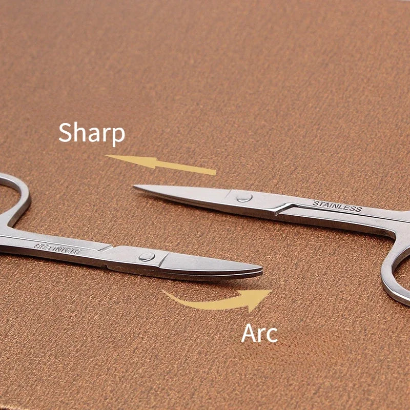 Nail and Eyebrow Scissors with Cuticle Trimmer for Women - Facial Hair Removal Tools