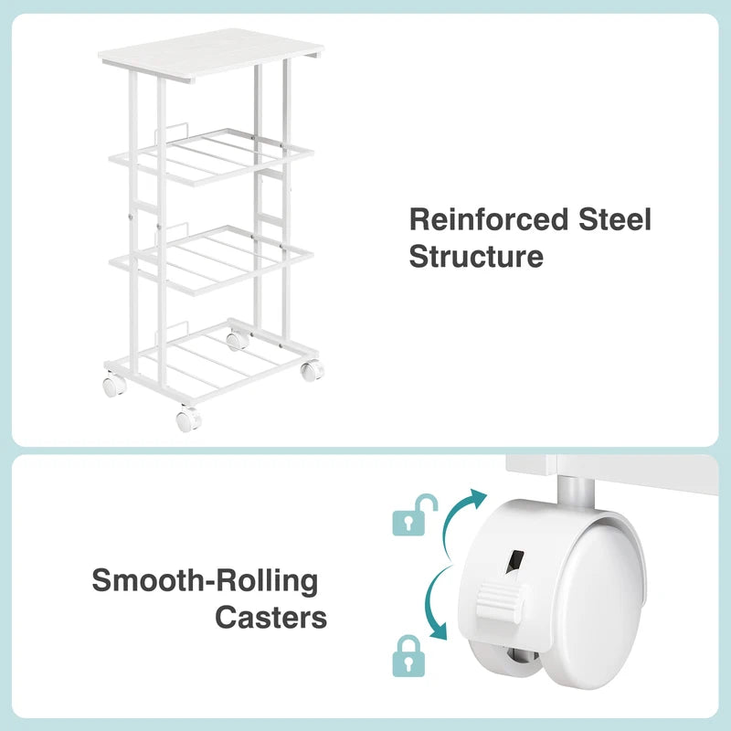 3-Drawer Rolling Fabric Dresser Storage Cabinet with Steel Frame for Bedroom Closet Entryway