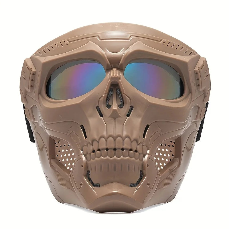 Skull Design Halloween Cosplay Costume with Adjustable Strap & Side Pockets