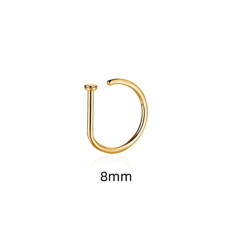 Unisex Fake Nose Ring Earrings Non Piercing Clip Body Jewelry Stainless Steel
