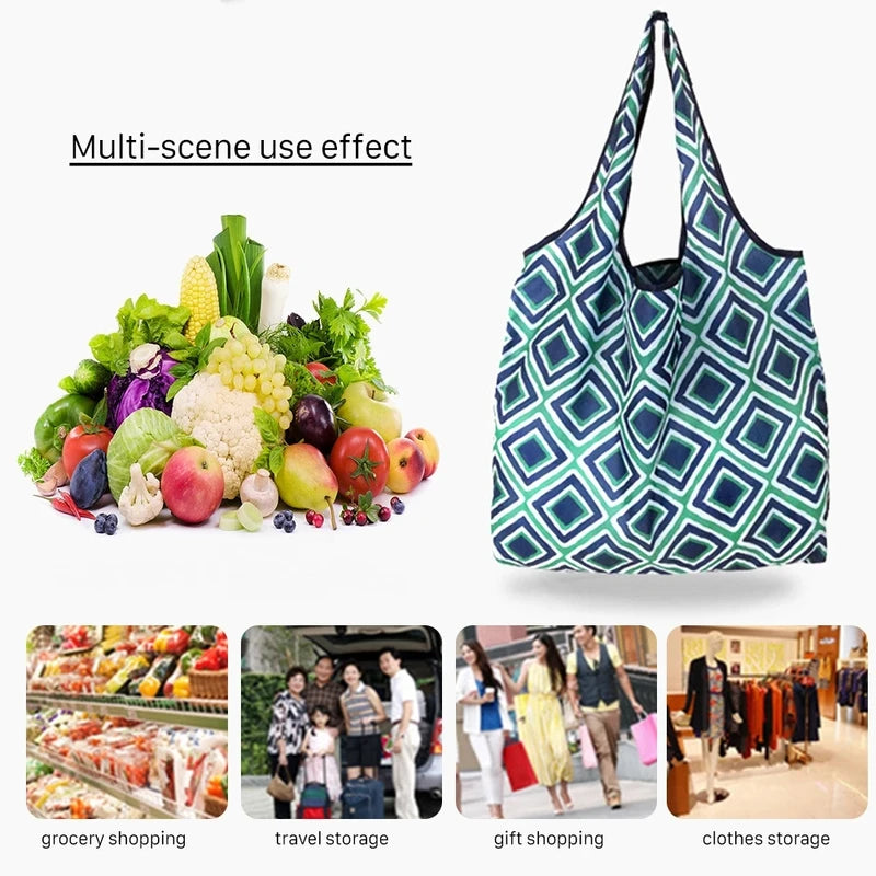 Large Reusable Waterproof Shopping Bag Eco Tote for Grocery Beach & Storage