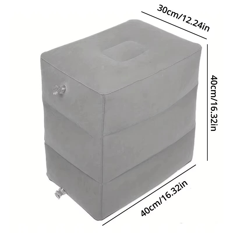 Inflatable Travel Foot Rest Pillow with Adjustable Height for Legs and Feet