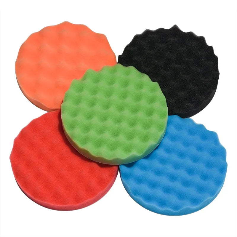 Car Polishing Sponge Pads Kit - Buffing & Waffle Foam Pads for Detailing