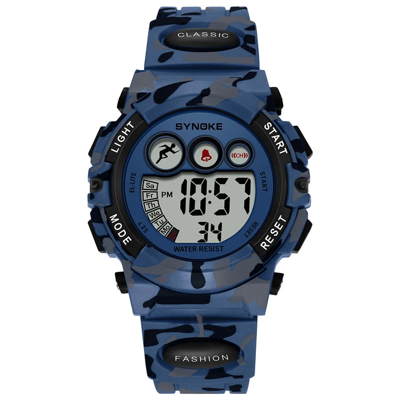 Kids Digital Waterproof LED Luminous Watch - Children's Electronic Wristwatch