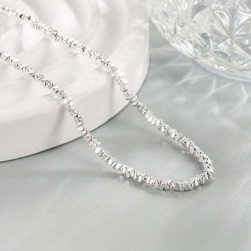 925 Sterling Silver Necklace for Women Simple Charm Choker Birthday Gift Jewelry