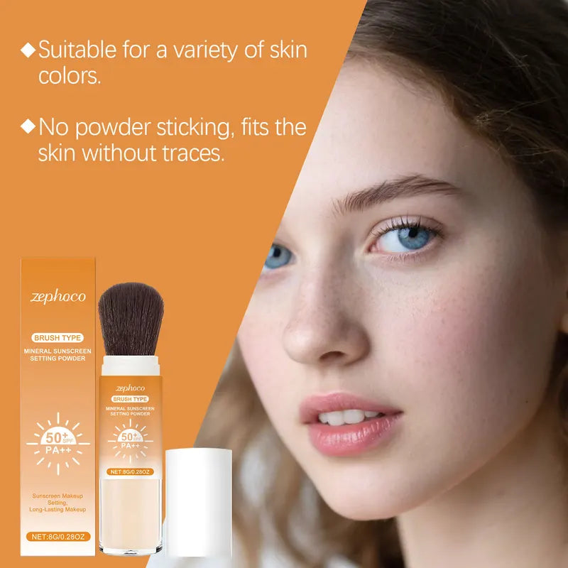Long Lasting SPF 50+ Face Powder with Oil Control & Matte Finish – Natural Protective Makeup