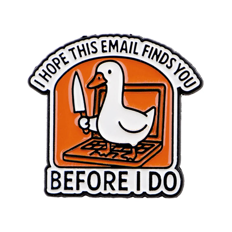 Funny "Before I Do" Goose Enamel Pin Lapel Pins for Backpacks Brooches for Women Fashion Jewelry Accessories Friends Gift