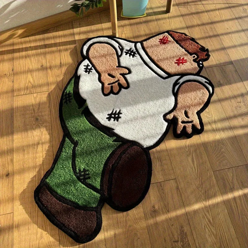 Cartoon Character Plush Carpet for Kids' Bedroom & Living Room Non-Slip Mat