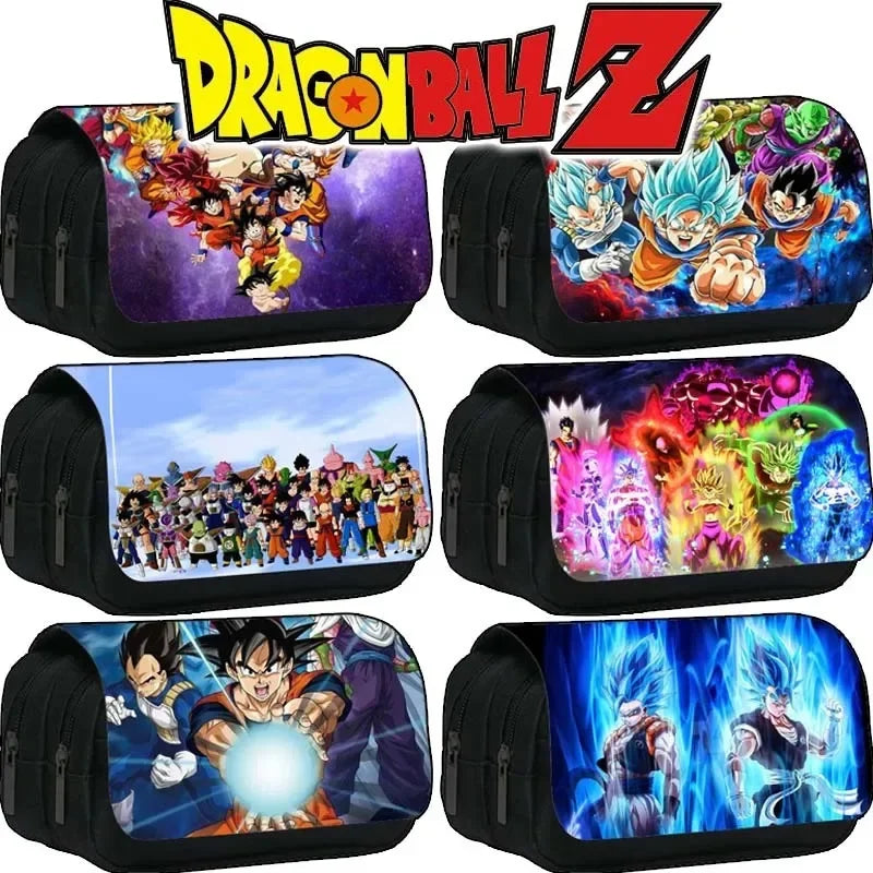 Anime Dragon Ball Pen Bag Goku Cartoon Fully Printed Large Capacity Pencil Case Stationery Bag for Students Gift