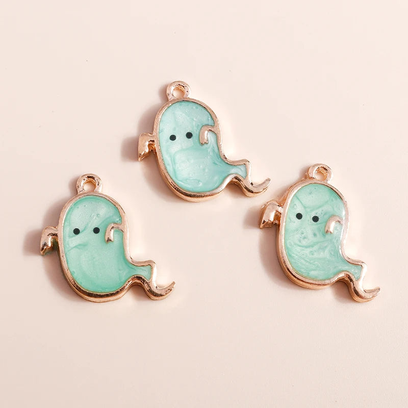 Halloween Enamel Charms Set - Ghost, Vampire, Pumpkin, Hat Pendants for Jewelry Making