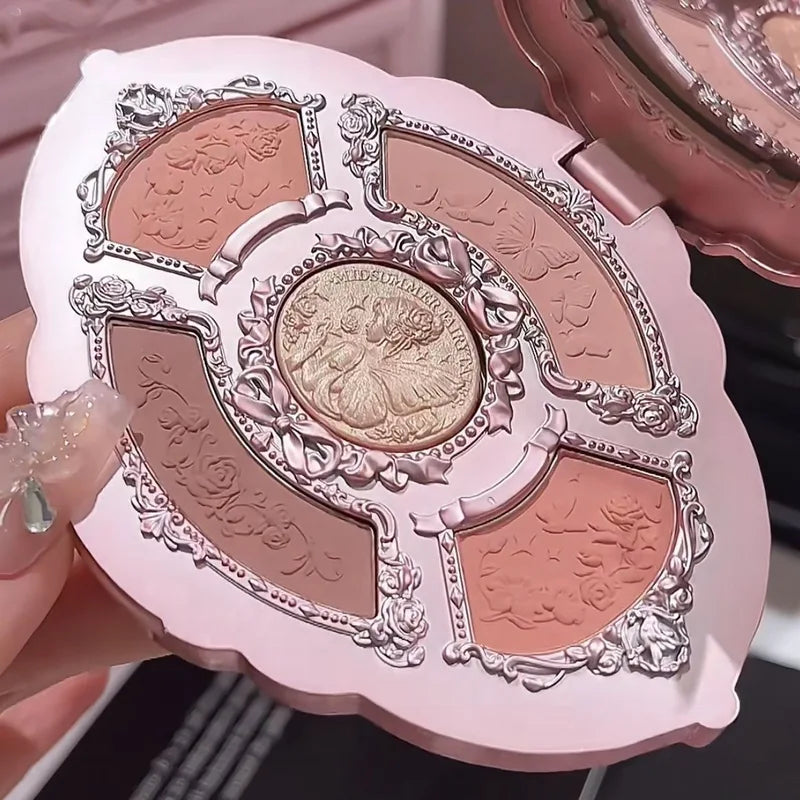 Flower Knows Midsummer Fairy Tales Embossed Matte Glitter Eyeshadow Palette - Highly Pigmented Makeup