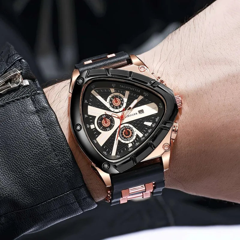 Men's Sports Quartz Watch with Silicone Strap Auto Date - Gift Idea