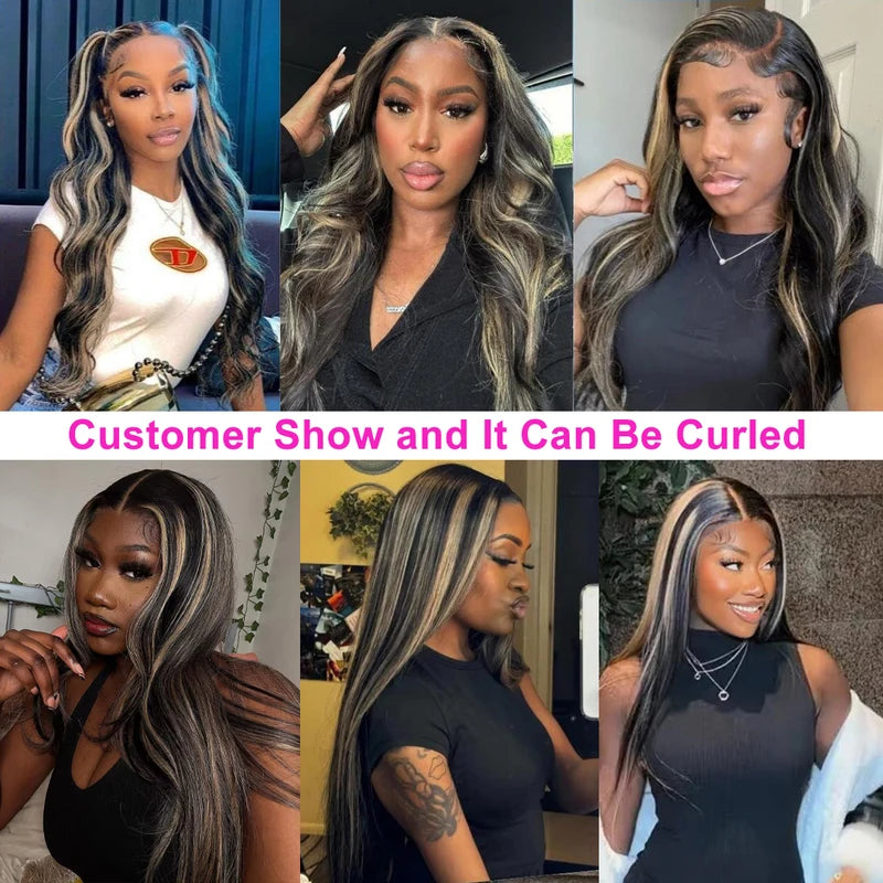 Highlight Human Hair Wig 13x6 Lace Front Pre Plucked 20-22 Inch Options