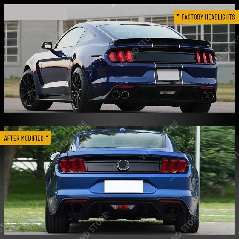 LED Tail Lights for Ford Mustang S550 2015-2023 Sequential Turn Signal Rear Lamps