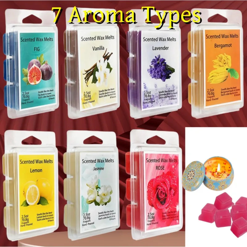 Scented Wax Melts for Candle Making - 7 Fragrance Set, Long-Lasting Aromatherapy