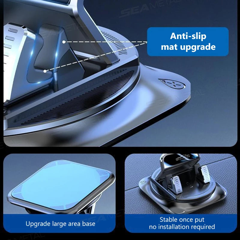 Universal Car Phone Holder GPS Stand Dashboard Mount Anti-Slip Black