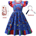 Kids Halloween Ghost Costume Dress & Headwear Set for Children