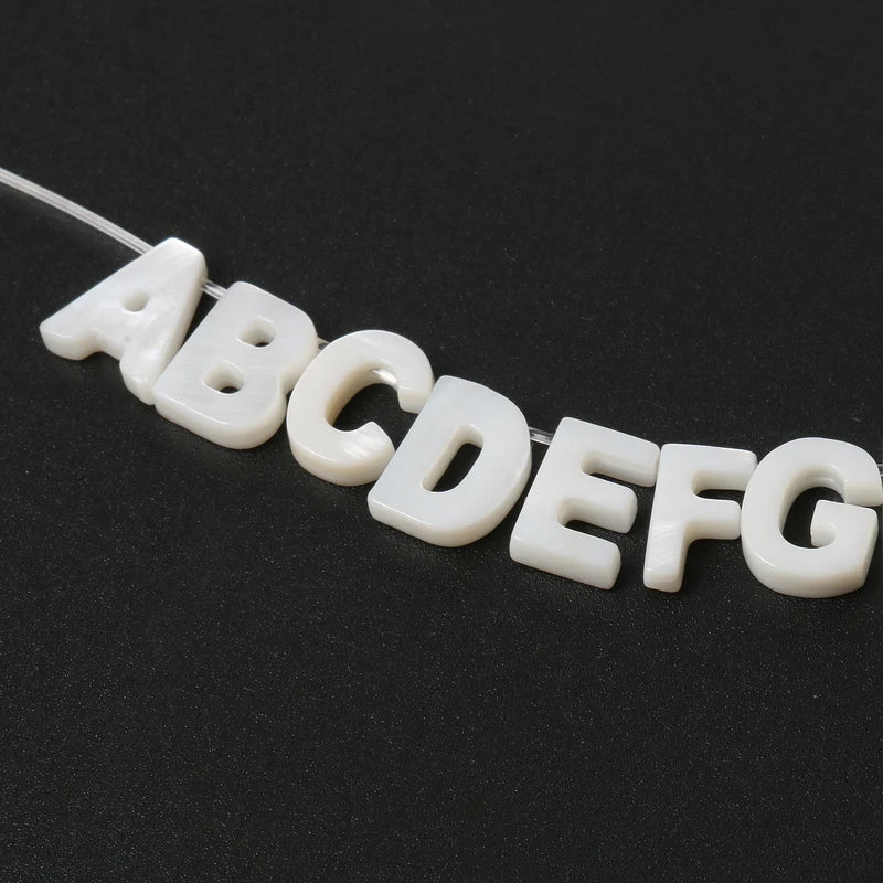 Natural Mother of Pearl Shell Beads Alphabet Charms for Jewelry Making - DIY Beads & Pendants