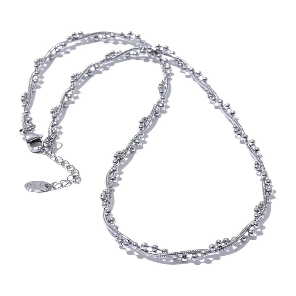 Stainless Steel Chain Twine Fashion Collar Handmade Waterproof Necklace Jewelry