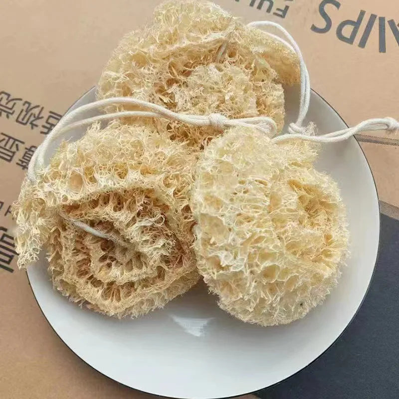 Natural Loofah Exfoliating Body Sponge with Rope for Skin Care Spa Shower
