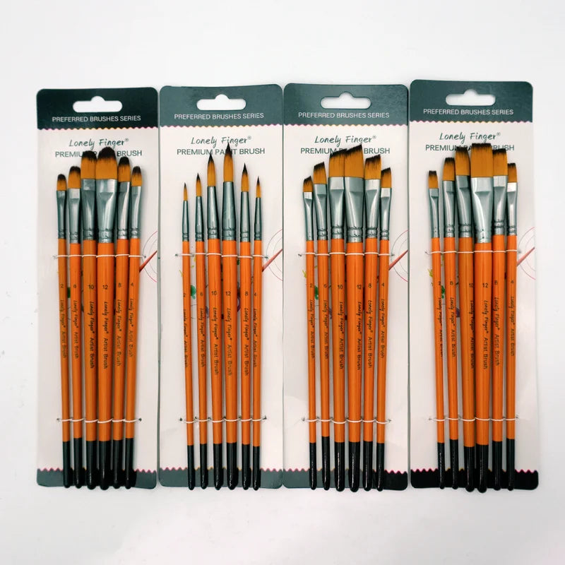 Paint Brushes Set of 6 / 24pcs Artist Brushes with Wooden Handles for Watercolor & Acrylic