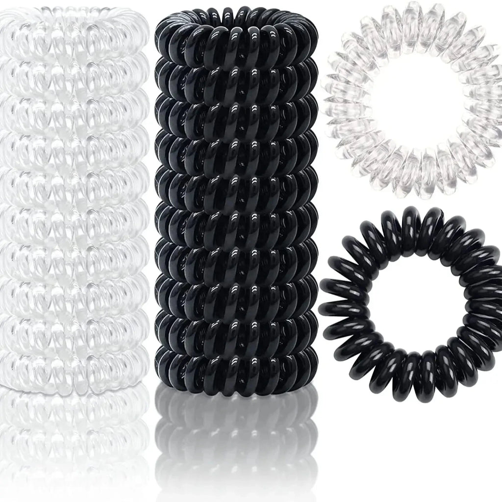 Large Spiral Hair Ties 30mm Coil Hair Bands Waterproof Strong Hold Set