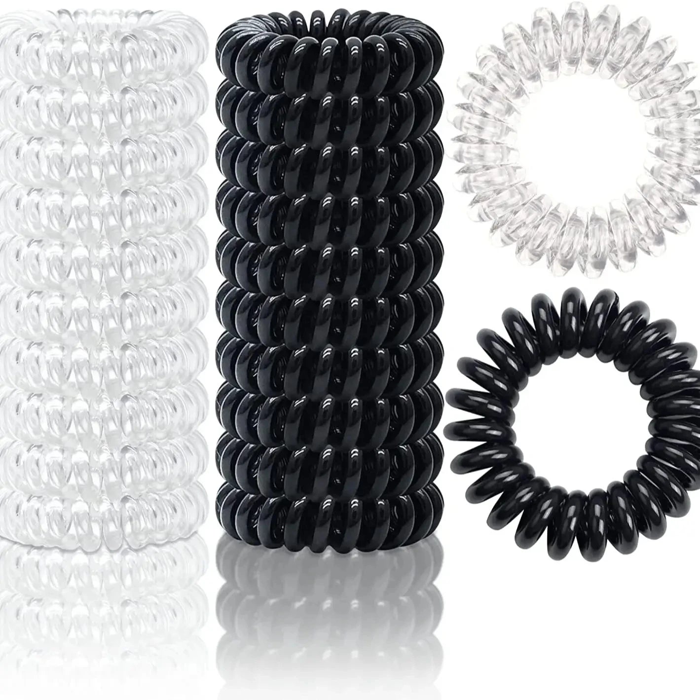 Large Spiral Hair Ties 30mm Coil Hair Bands Waterproof Strong Hold Set