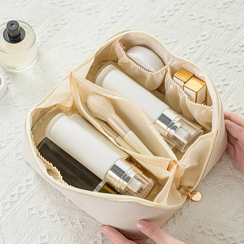 Luxury Makeup Organizer Bag with Zipper Travel Storage Pouch for Cosmetics and Toiletries