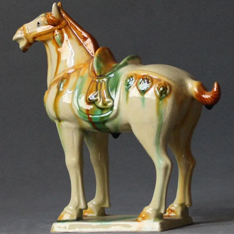 Ceramic Horse Sculpture Home Decor Statue for Living Room & Office