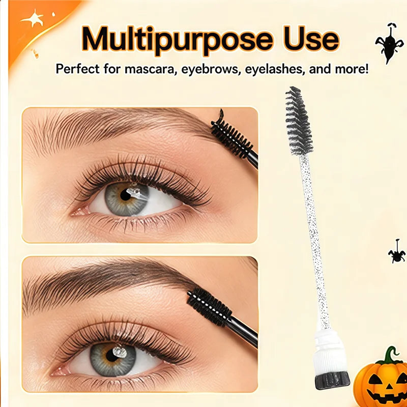 Halloween Eyelash Spoolie Brush Set with Organizer 51 Pieces - Safe & Bulk Makeup Tools