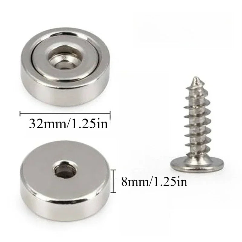 Circular Magnets with Countersunk Hole - Refrigerator, Whiteboard, Storage Use