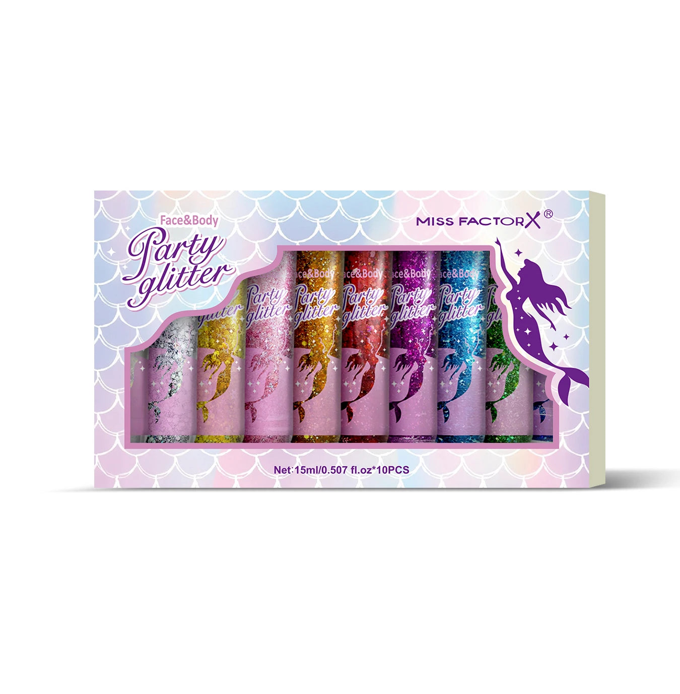 10 Color Face and Body Glitter Gel - Holographic Cosmetic Glitter for Makeup & Holiday