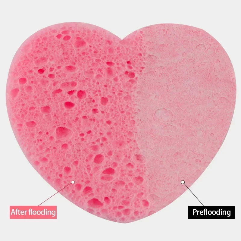 10PCS Natural Cellulose Face Cleaning Sponges for Exfoliating and Makeup Removal