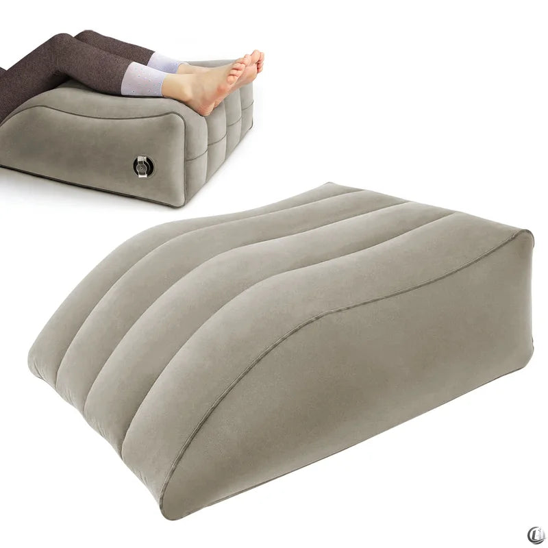 Inflatable Leg Elevation Pillow for Swelling Relief - Portable Wedge for Circulation