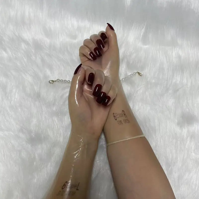 Thin Transparent Latex Gloves with Nails for Cross Dressing, Halloween & Photography