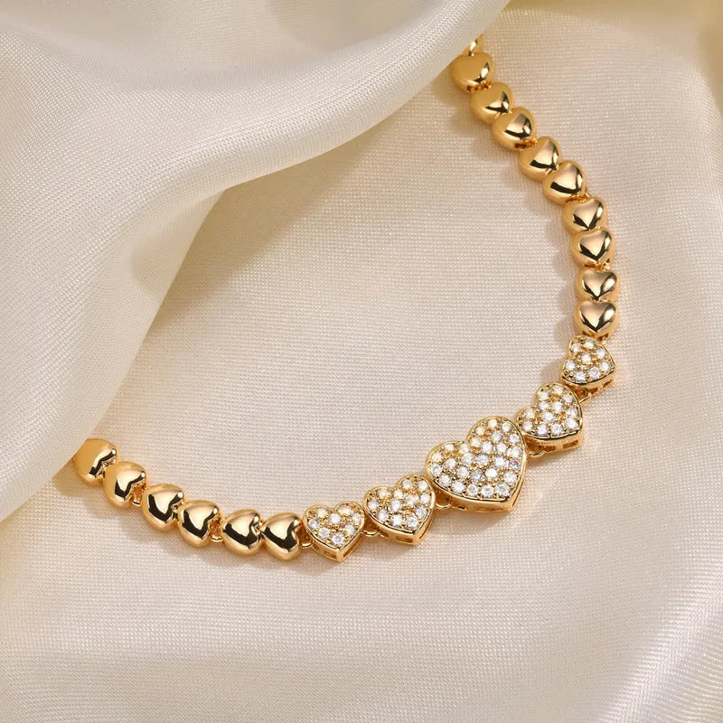 Hip Hop Rock Style Tennis Bracelet 18K Gold Plated Zirconia Crystal Jewelry for Women