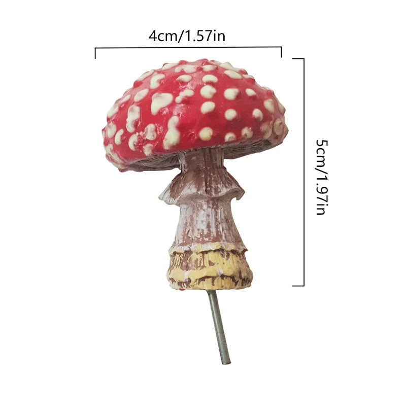 Glow in The Dark Mini Mushroom Ornaments Resin Fairy Garden Decor Set
