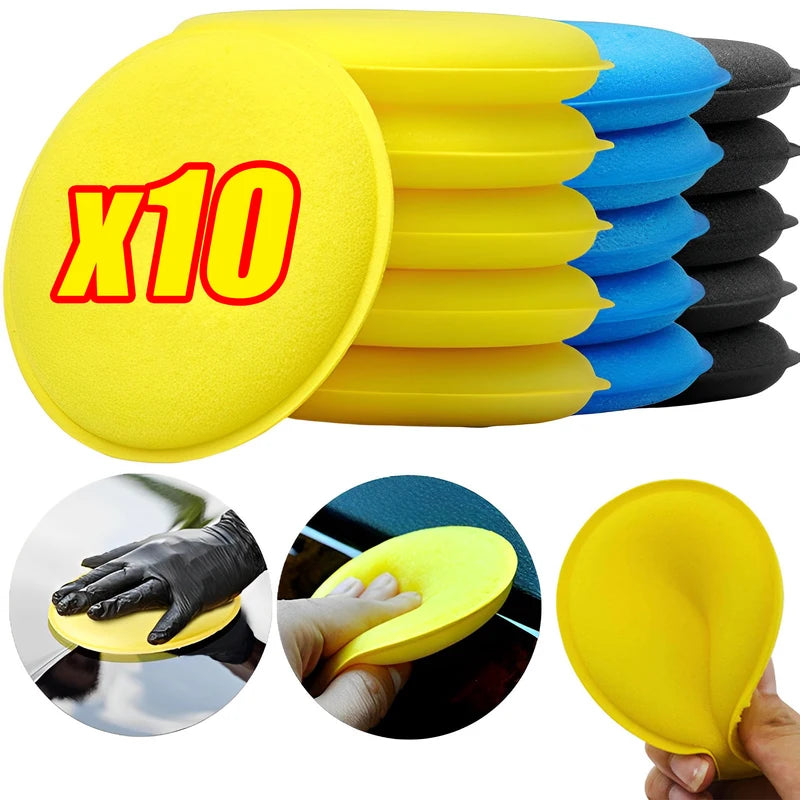 Car Waxing & Polishing Foam Sponge Set - High Density Applicators for Auto Detailing