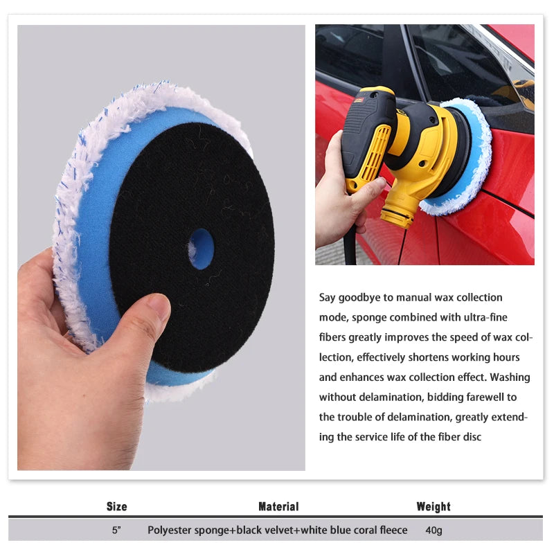 Microfiber Finishing Disc Pack for Car Detailing - 3/5/1 Pieces, 5 Inch Polishing Pads