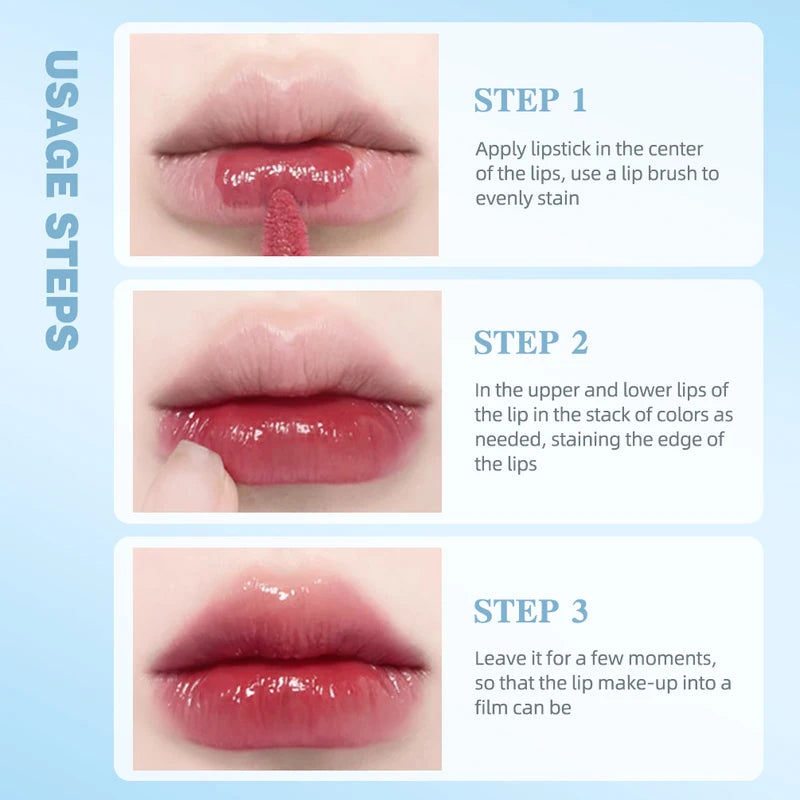 Hydrating Lip Gloss with Mirror Water Glazed Long Lasting Moisturizer