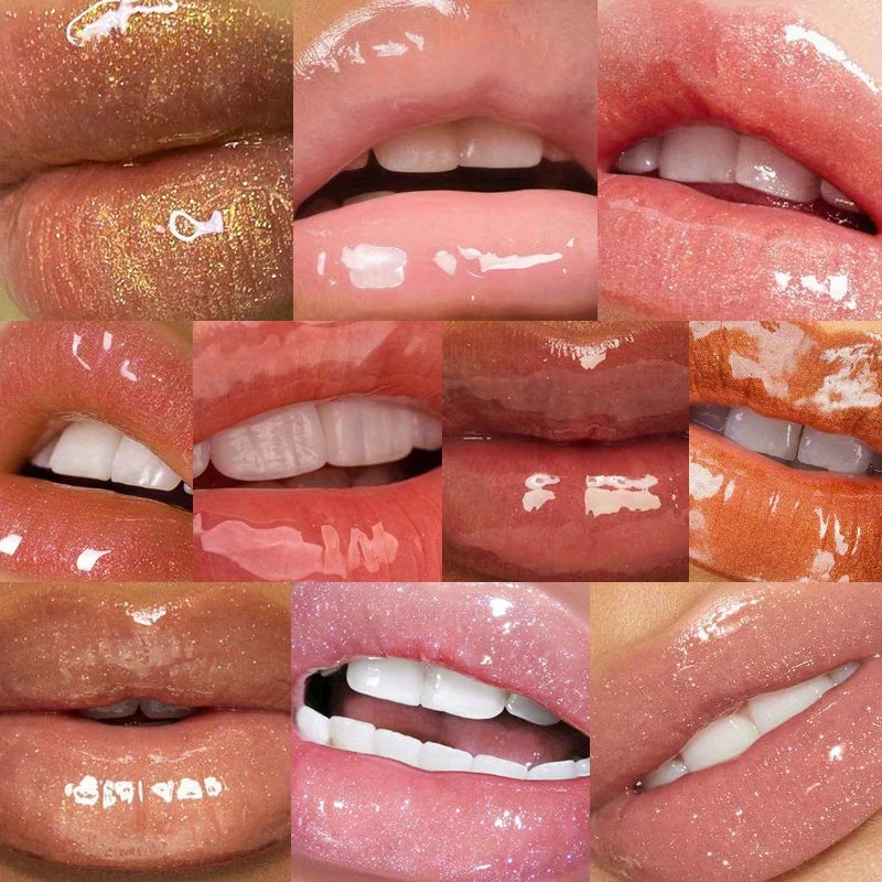 Shimmer Lip Oil Tinted for Fuller Lips Collagen Lip Gloss Moisturizing Lip Enhancer