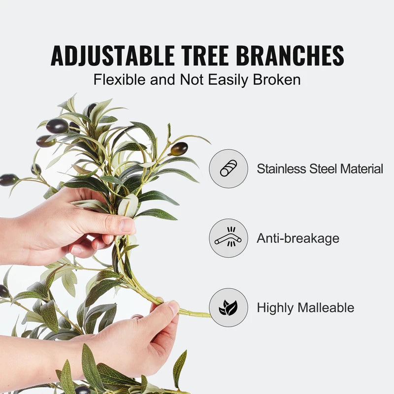Artificial Olive Tree 4-6FT Tall Faux Plant with Anti-Tip Design for Home & Garden